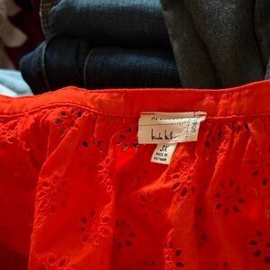 Vibrant Red Eyelet Blouse